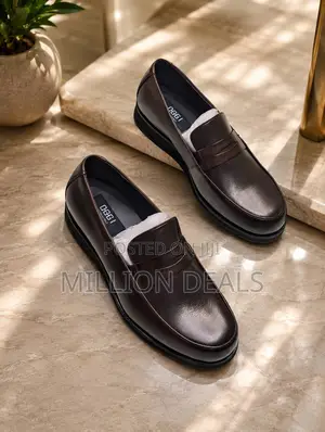 Classic Unique Men's Leather Shoes Black, Brown