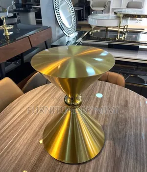 Luxury Gold Metal Hourglass Side Stool / End Table