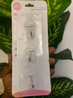 3pcs Strong Sticky Wall Hooks No Drill Bathroom Kitchen