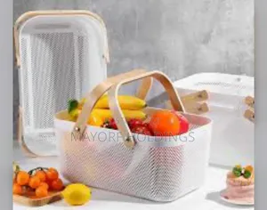 Basket With Wooden Handle