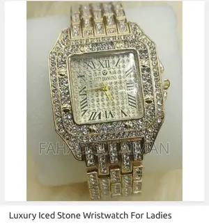 Luxury Iced Stone Wristwatch for Ladies