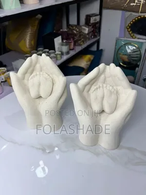 Newborn Keepsake Hand Feet Clay Statue / Nursery Decor