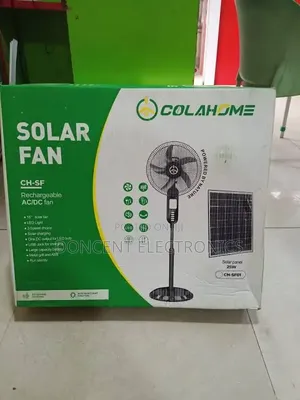 Cola Home 16" Ac/Dc Rechargeable Fan With Solar Panel