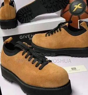 Givenchy Combat Derby Shoes (Tan Suede)