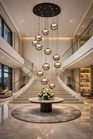 Glass Staircase Chandelier
