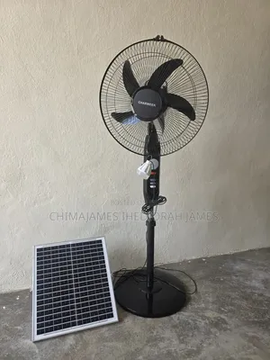 Rechargeable Solar Powered Stand Fan 16 18 Inch With Remote/Button