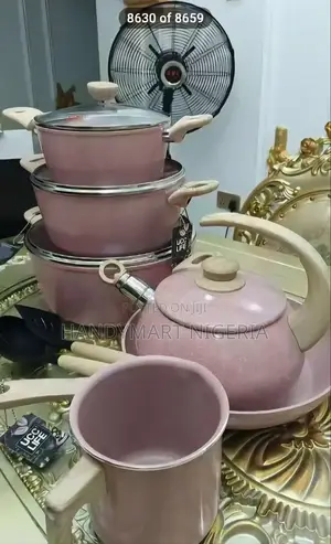 9pc's Ucc Life Pink Granite Cookware Set 20% Off