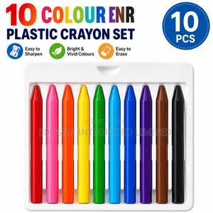 10-Colour Plastic Crayon Set