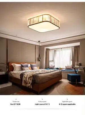 Classic Square Crystal Led Chandelier Is Used for Ceiling Lamp Led