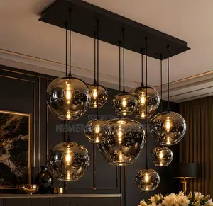 Luxury Multi-Light Glass Globe Chandelier –10-Light Modern Pendant