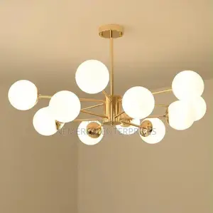 Luxury 12-Light Magic Bean Chandelier – Modern Gold Sputnik Globe