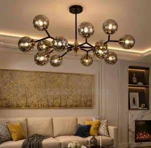 Luxury Modern Molecular Branch Chandelier – Premium Smoked Glass
