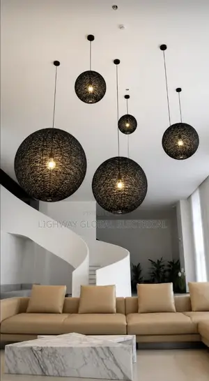 Modern Nordic Hemp Rattan Weaving Round Chandelier