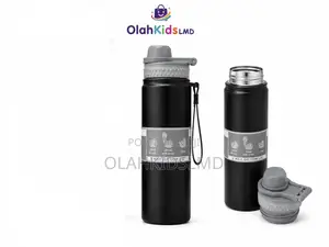 Stainless Steel Water Bottle With 3-Way Lid, Straw Carry Strap