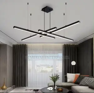 Modern Geometric Linear Led Chandelier – Luxury Minimalist Cross