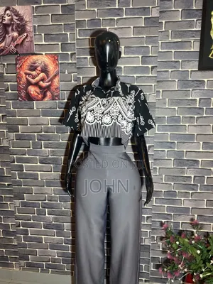 Vintage Crop Shirt and Pants Trouser