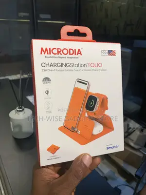 Microdia Chargingstation Folio, 23w 3-in-1 Portable, Foldable Charger