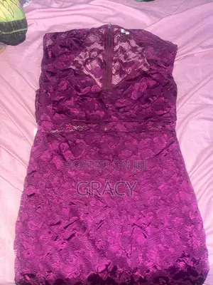 Elegant Magenta Lace Gown / Evening Dress