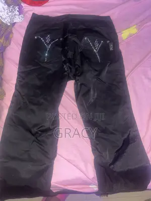 Black Rhinestone Pocket Trousers
