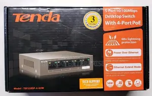 Tenda 5-Port Gigabit Desktop Switch With 4-Port Poe-Teg1105p
