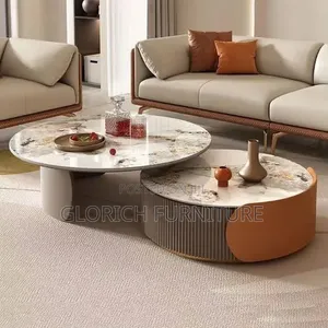 Round Sintered Stone Nesting Coffee Table Set