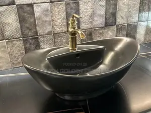 Black Top Wash Hand Basin With Tap Hole
