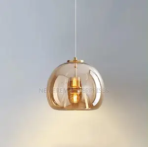 Premium Nordic Amber Glass Globe Pendant Light