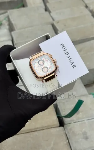 Poedagar 800 Series Square Chronograph Rubber Wristwatch