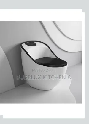 Brand New Luxury Designer Egg Toilet - White With Black Trim