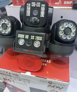 18mp V380 AOV 4 Screem 4 Lens 4G Solar CCTV Camera