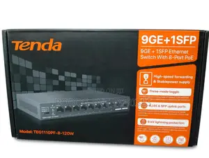 Tenda 9GE+1SFP Ethernet Switch With 8-Port PoE-TEG1110PF-8-120W
