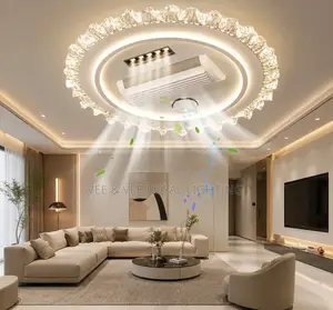 Round AC Fan Light With Bluetooth Voice Control -for Living Room
