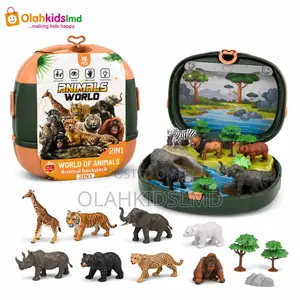 World of Animals Backpack Playset – 15 Wild Animal Figures, 3-in-1