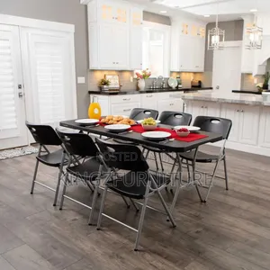 Lightweight Carry-Handle Event Table With 6 Chairs