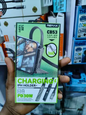 Remax 30W Type C to L Fast Charging Cable Built in 360 iPhone Stand
