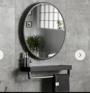Round Mirrow With Shelf