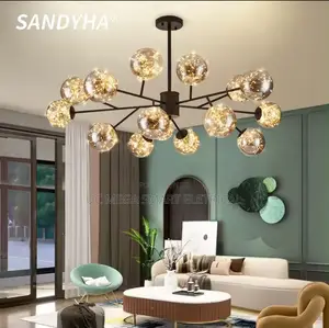 SANDYHA Modern Babysbreath Pendant Lights Glass Ball HangingChandelier
