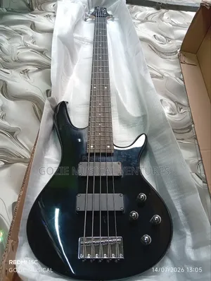 Yes Audio 5-Strings Bass Guitar Black Colour With Bag Cable and Strap.