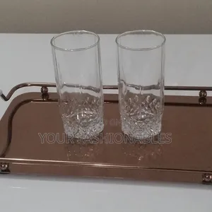 Set of 6 Quilted Base Glass Cups Tumblers