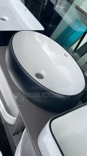 Brand New NEW IDEAL Oval Countertop Basin - White + Matte Black