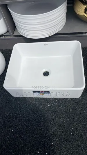 Brand New NEW IDEAL Square Countertop Basin - Glossy White