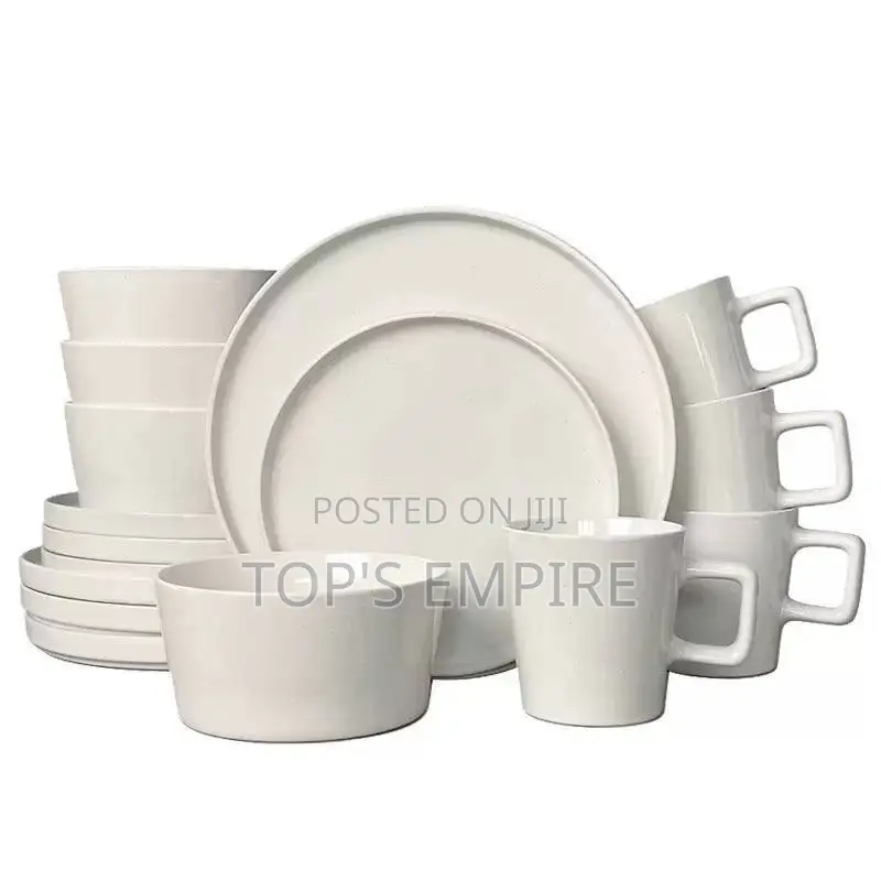 16PCS Luxury Ceramic Stoneware Dinnerware Set – High Quality Solid