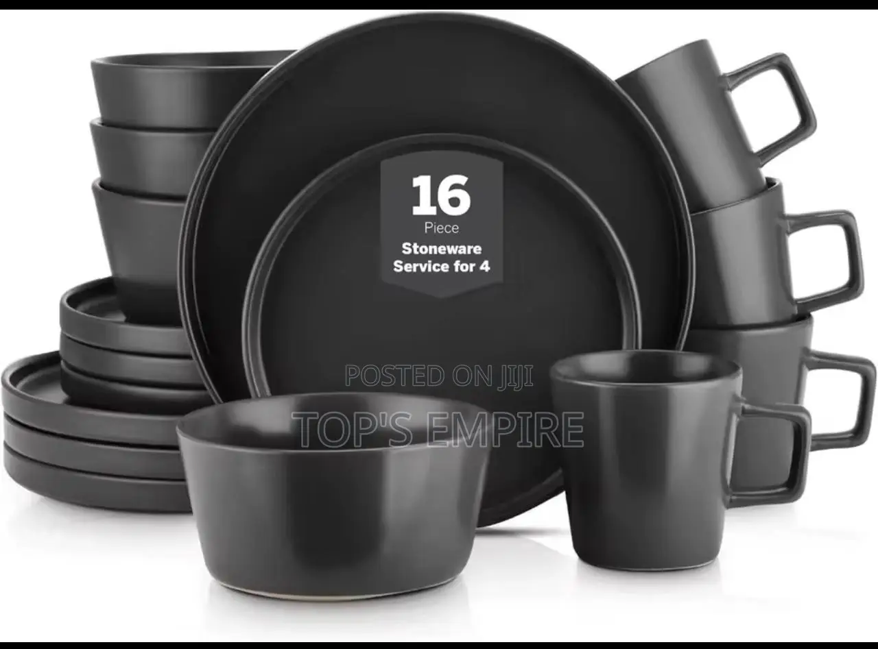 16PCS Luxury Ceramic Stoneware Dinnerware Set – High Quality Solid