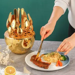 Luxury 24-Piece Stainless Steel Cutlery Set With Egg Shell Case