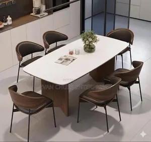 6 Seaters Marble Dining Table and Chairs
