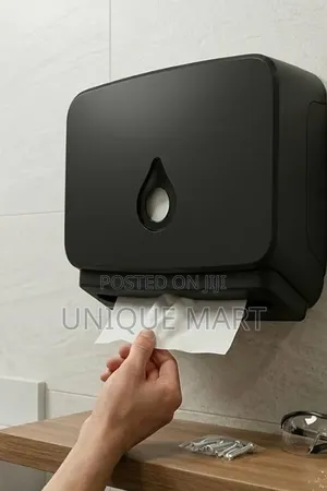 Plastic Wall Mounted Black Color Towel Paper (Serviette) Dispenser.