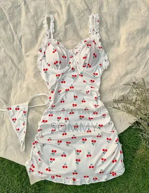 Heart Print Contrast Lace Bow Front Cami PJ Set / Pajama Set Bow Tie