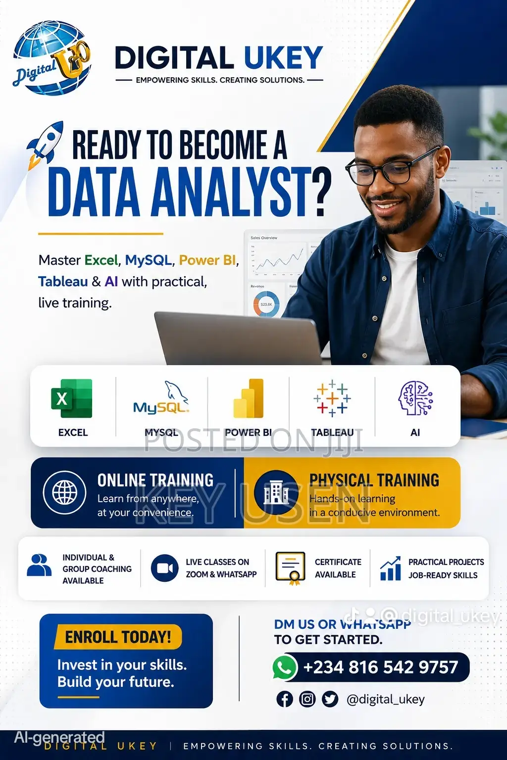 Learn Data Analysis With Excel, SQL, Power BI, Tableau AI