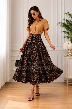 Brown Leopard Print Maxi Dress
