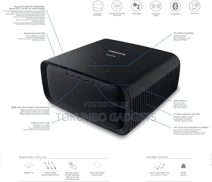 Philips NeoPix 720 Full Hd 1080p Projector With Android TV
